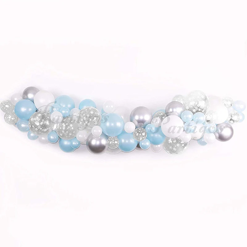 72 шт DIY гирлянда белая Снежинка печатный шар Рождество синий белый латексные шары