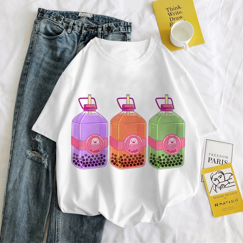 

Tea Graphic Print T-shirt Women Harajuku Aesthetic White Top Hip Hop Tshirt 2021 New Christmas Fashion Female Fashion T-Shirt