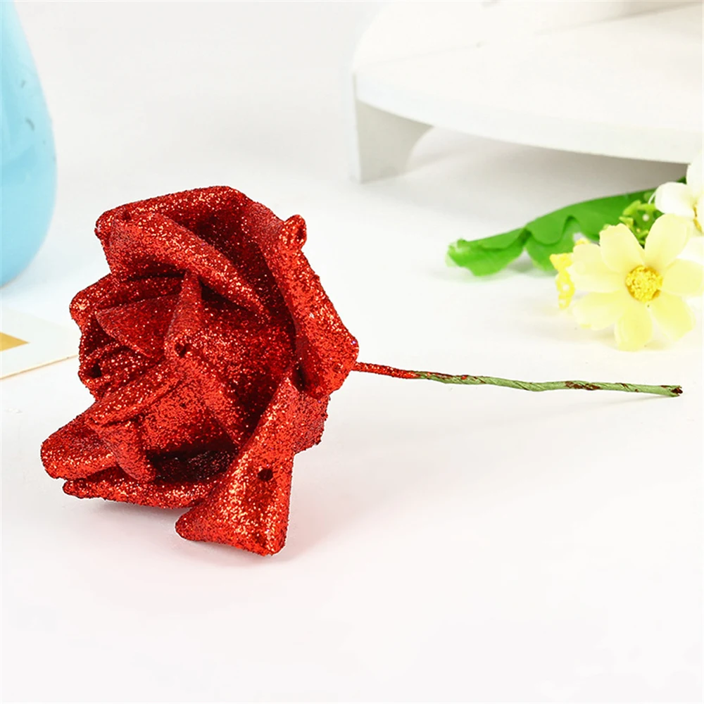 Искусственный цветок розы 6 шт Поддельные Красный Домашний Декор Пена PE | Дом и