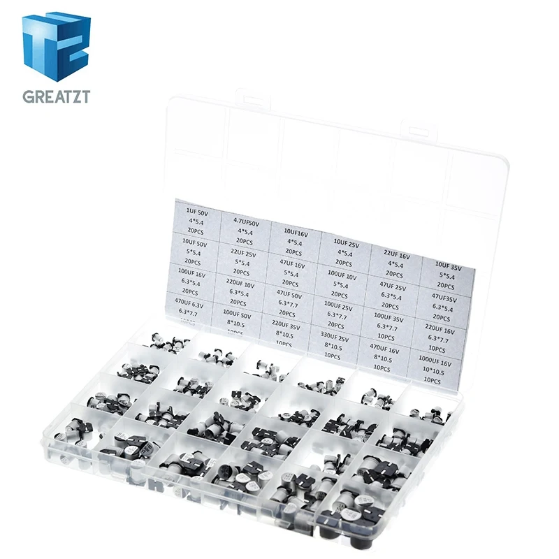 Набор алюминиевых электролитических конденсаторов SMD 1 мкФ Ф ~ 1000 6 3 в-50 в 400 шт. 24