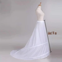 luxurious petticoat with train white 2 hoops underskirt crinoline for bride formal dress cheap wedding accessories