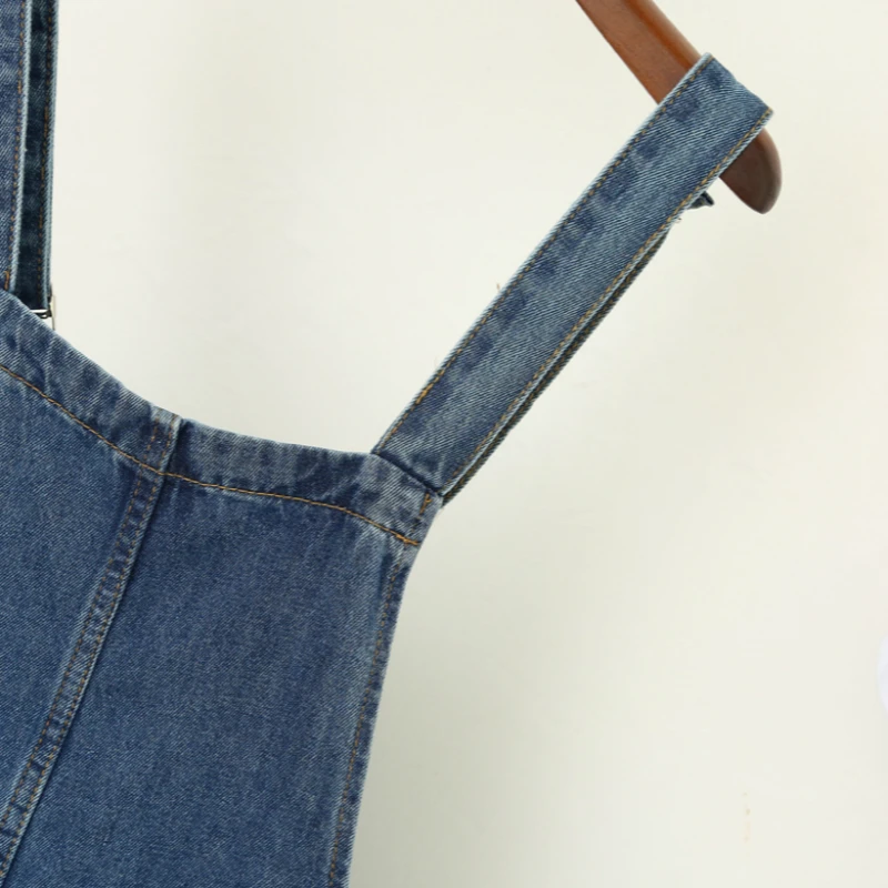 2020 Summer Womens Strap Jeans Dresses Casual Sleeveless Pockets Vestido Suspender Denim Sundress Plus Size Overall Mini Dress | Женская