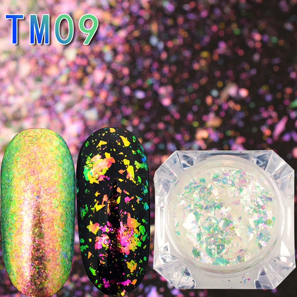 BEAUTYBIGBANG 0,15 г Хамелеон блеск для ногтей хлопья блестки порошок прозрачный хром пигмент блестки Маникюр Порошок для ногтей Decora - Цвет: 9