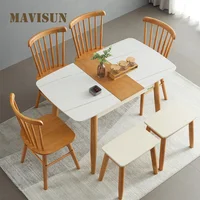 Cheap Complete Dining Table Salon For Kitchen 4 Chairs Living Room Coffee Table Extendable Solid Wood Desk And Square Stools