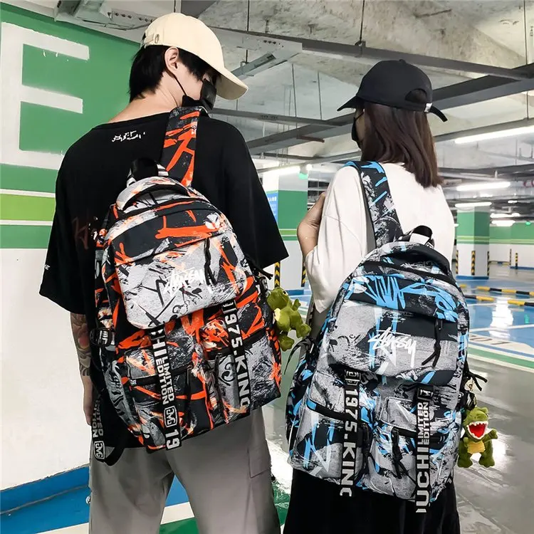2021 New Backpack for Men and Women Good Quality Nylon Hip Hop High Street Fashion Fan Young people teenager student schoolbag