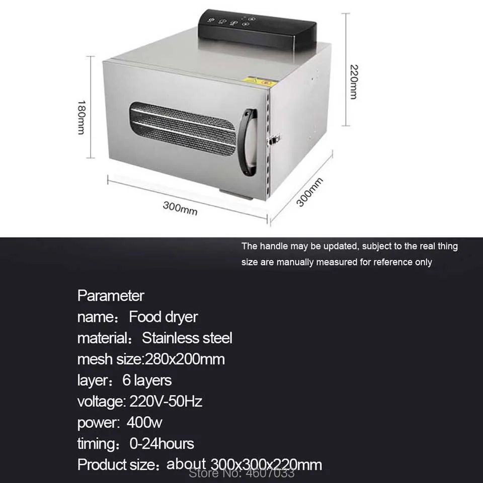 

6 Trays Food Dehydrator Stainless Steel Pet Snacks seafood Scented tea Dryer Fruit Vegetable Herb Meat Dry Machine 110v 220V