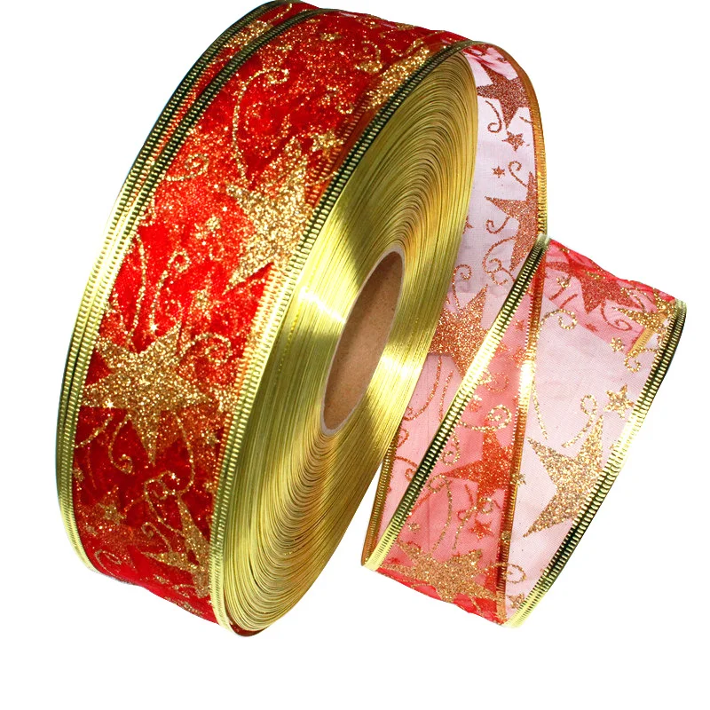 Новинка украшения для рождественской елки DD 200x6 3 см лента с горячим тиснением