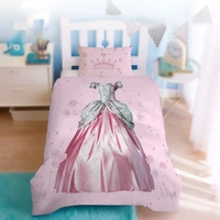 cartoon portrait dress up pink princess dress duvet cover set decor home bedclothes for kids baby gils gift cute bedding sets