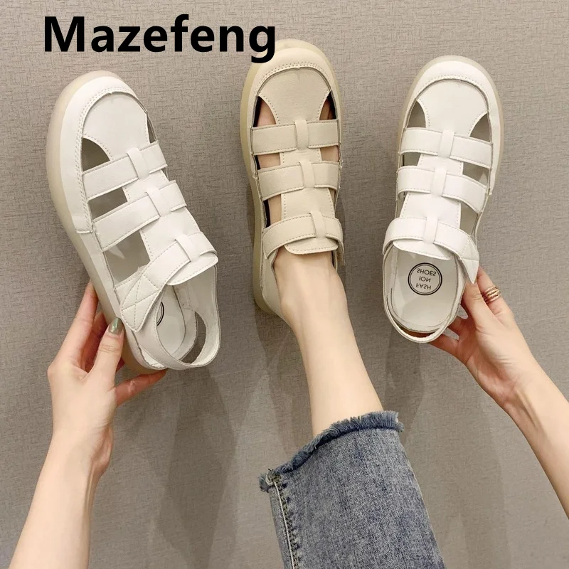 

2021 New Women Sandals Vintage Wedge Sandals Buckle Casual Sewing Women Shoes Female Ladies Platform Retro Sandalias Plus Size