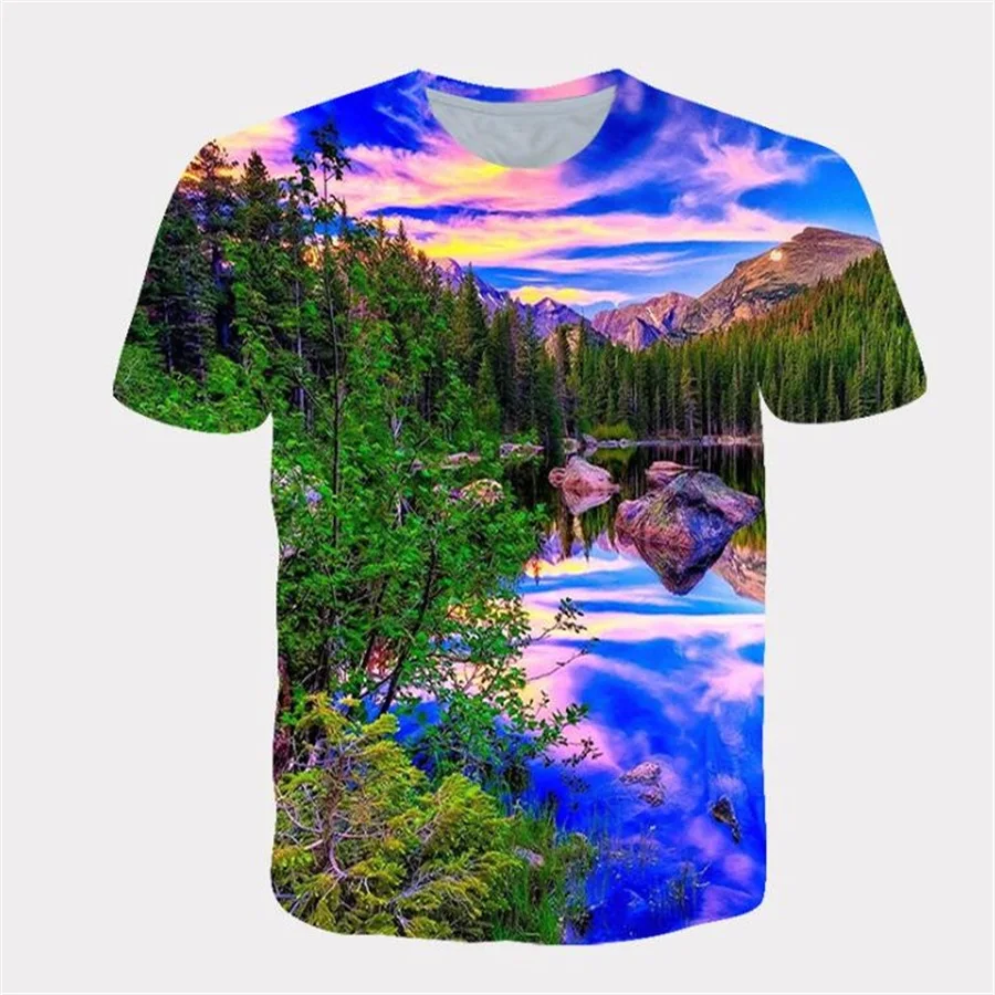 

Summer custom men's T-shirt 3D digital printing men's round neck high-neck casual short-sleeved T-shirt customization to increas