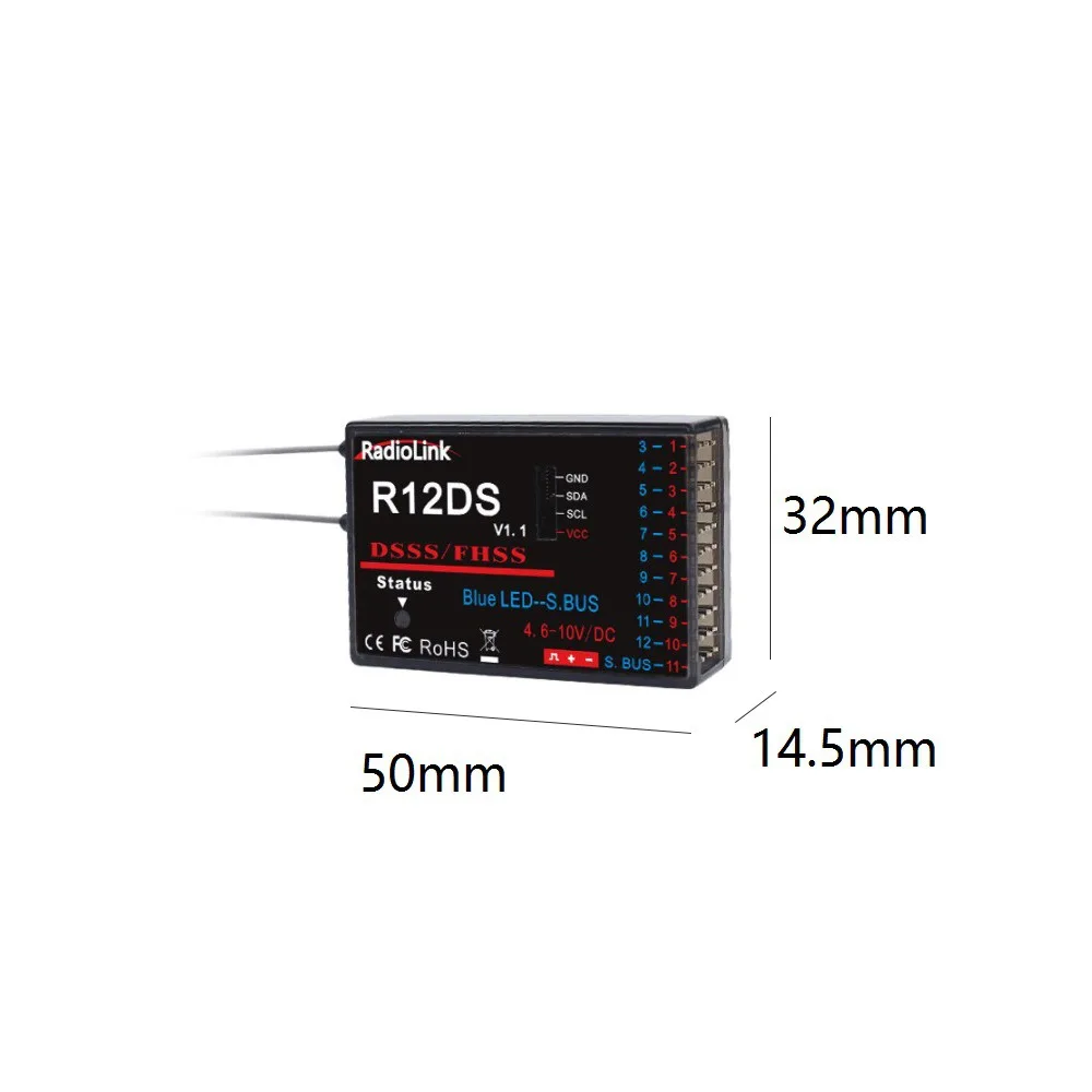 Двойная антенна RadioLink R12DS 2 4 ГГц 12CH DSSS и приемник FHSS для передатчика AT9S AT10 AT10II с