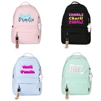 adorable charli damelio backpack bookbag for school girls fashion daily bag mochila