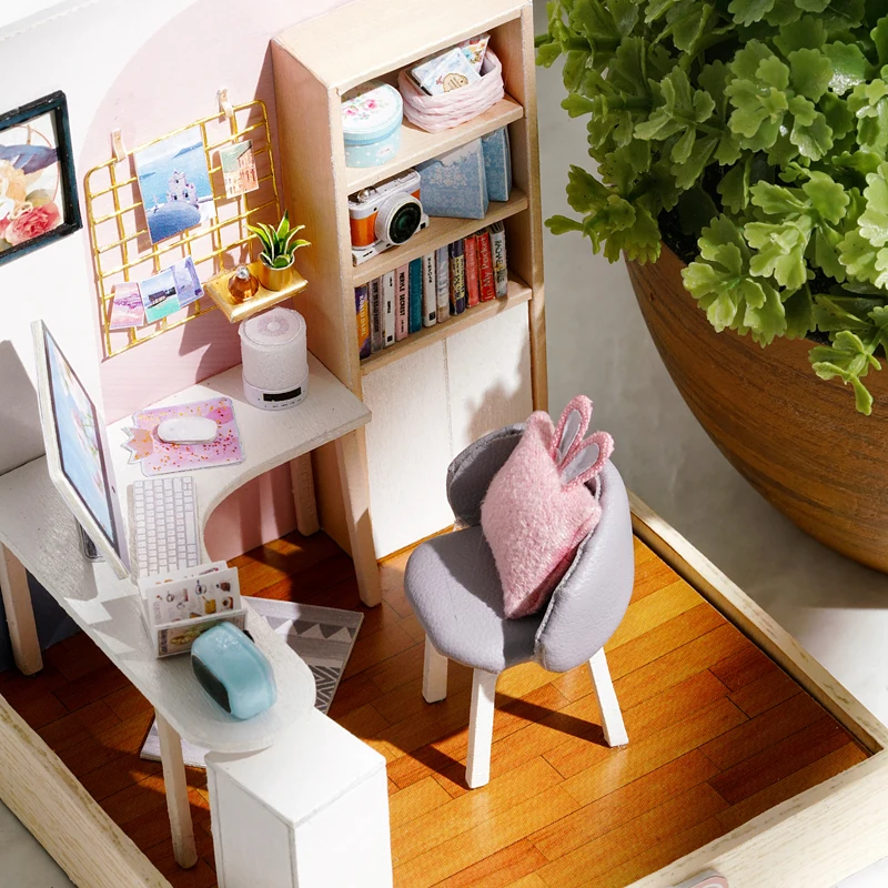 

DIY Doll House Miniature Wooden Miniaturas Furniture Toy house doll Toys Birthday Gift Home Decor Craft toys for Children