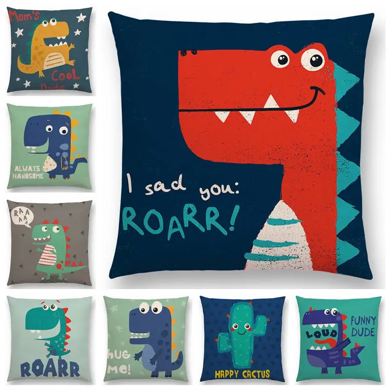 Милый мультяшный динозавр Забавный Привет счастливой жизни улыбка крутое Слово