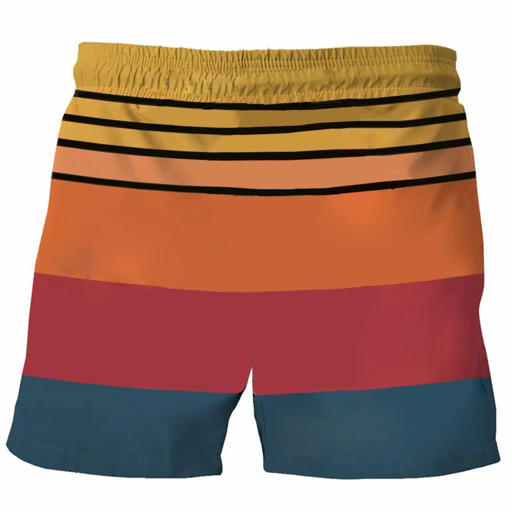 Летние спортивные пляжные шорты мужские с завязками повседневные принтом