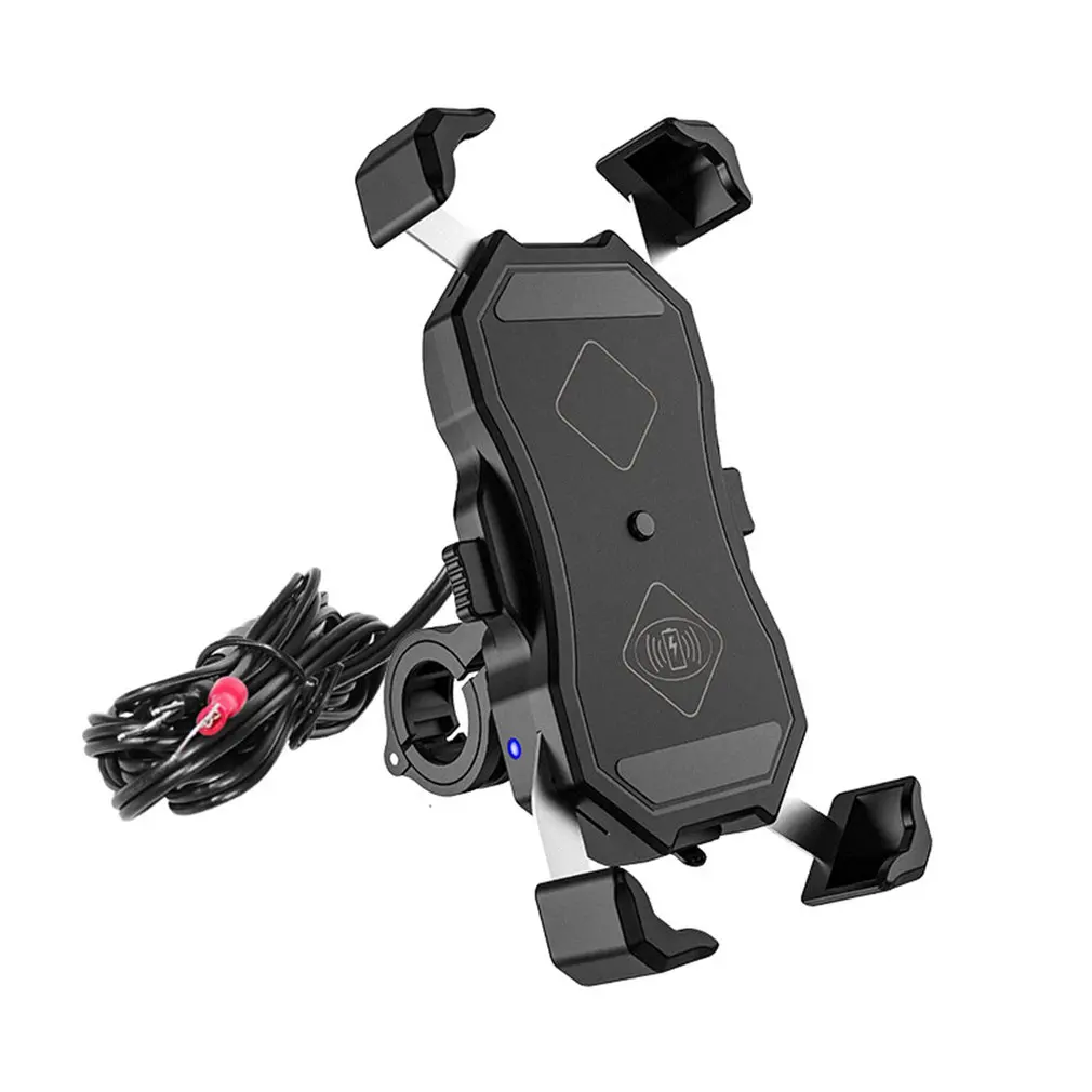 

Support Telephone Moto Phone Holder Motorcycle Mobile Stand With 15W/QC3.0 USB Wireless Fast Charger Cell Phone Holder