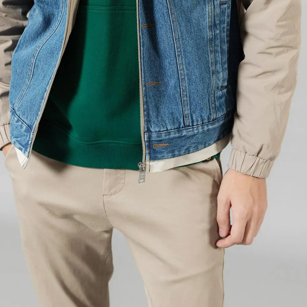 Мужская джинсовая куртка с капюшоном SIMWOOD модная уличная одежда контрастных