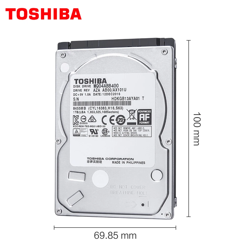 TOSHIBA ноутбук 4 ТБ жесткий диск HDD 2 5 &quot5400 об/мин 128 М SATA2 оригинальный новый для