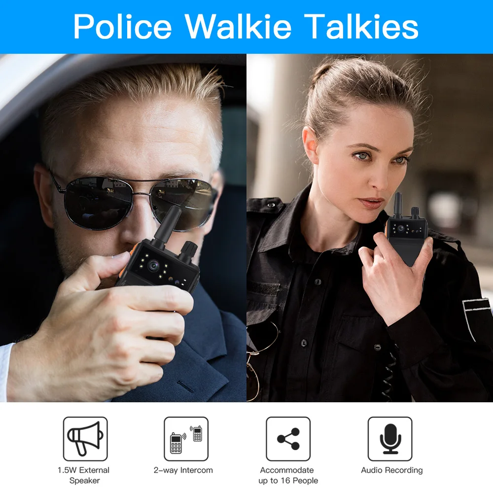Полицейская камера HD 1080P ночного видения DVR рекордер 2 way Радио Walkie Talkie 1 км видео