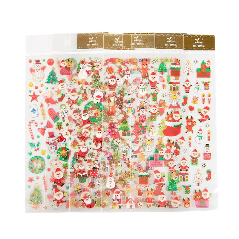 Merry Christmas Санта Клаус позолоченные декоративные наклейки Клейкие наклейки, декоративный элемент для рукоделия Стикеры для дневника