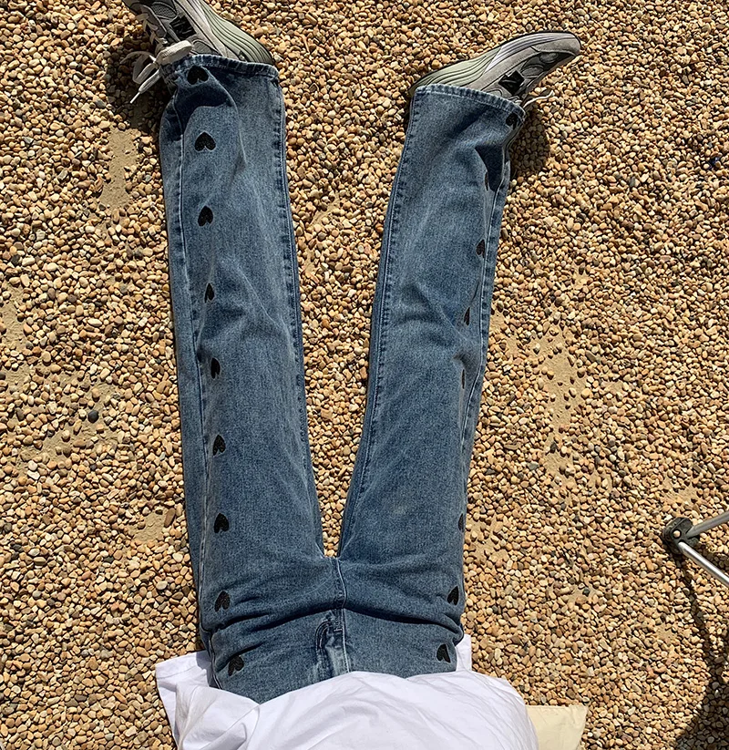 

Fashion women's jeans for fall/winter new style straight jeans high waist slimming large size wide leg pants