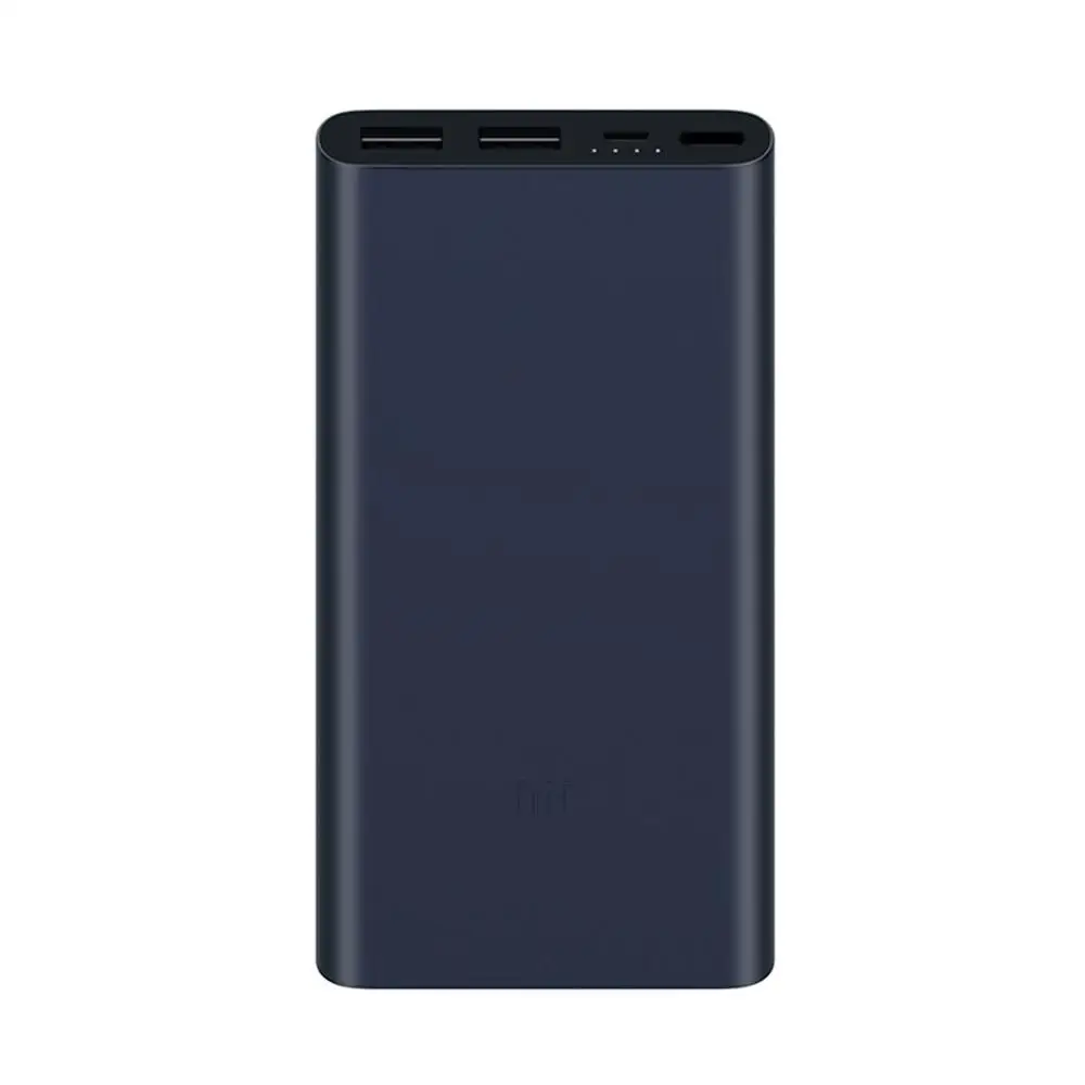 Черный Xiao mi 10000mAh power bank 2 внешнее устройство для быстрой зарядки аккумулятора power bank 10000mAh PLM09ZM с двумя выходами USB - Цвет: Черный