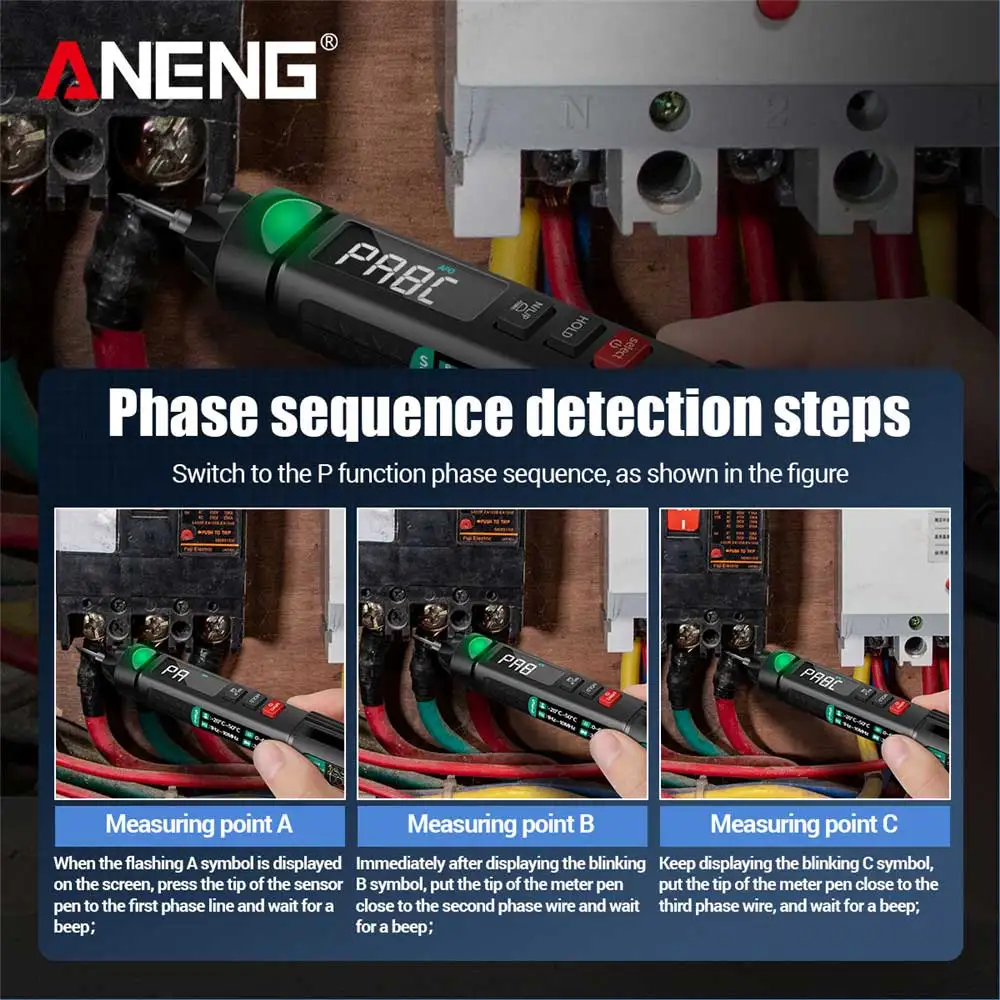 

ANENG A3007/A3008 Digital Multimeter Auto Intelligent Sensor Pen Tester 6000 Counts NonContact Voltage Multimetre polimetro