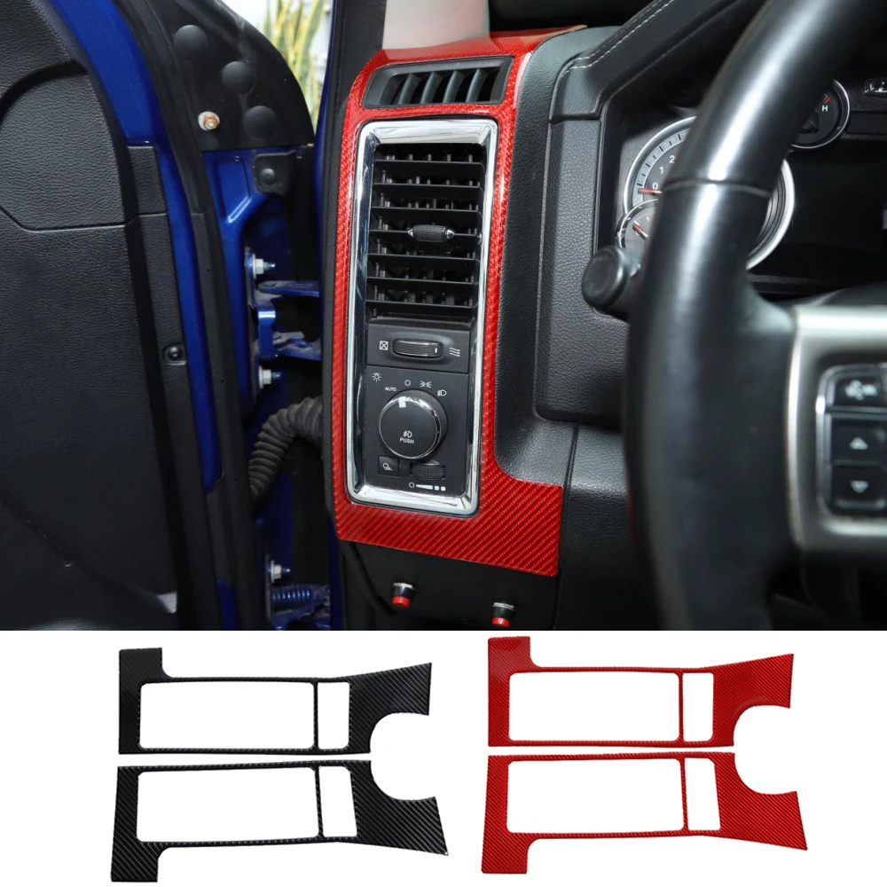 

Soft Real Carbon Fiber Side Air Vent Outlet Cover Decorative Trim Fit for Dodge Ram 2010-2015 Interior Car Accessories