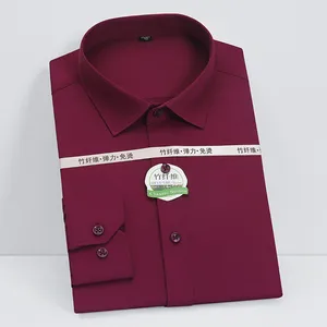 Стрейчевые простые мужские рубашки с длинным рукавом и квадратным воротником, мягкие, хорошо подходят для повседневной носки 5xl, мужская рубашка против морщин, Рекомендуемая мужская одежда