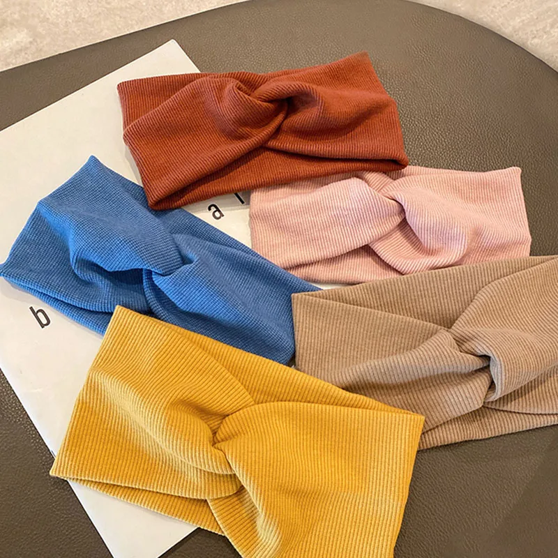 

Women Girls Knitting Cross Knot Cotton Headbands Hair Holder Elastic Hairbands Turban yoga headband