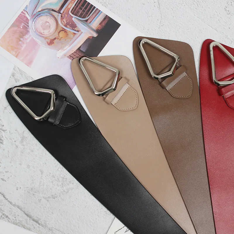 

Mozision 2021 New Metal Buckle Genuine Leather Belt Women Solid Wide Corset Belt Ladies Fashion Waistband Belt Lady Fashion