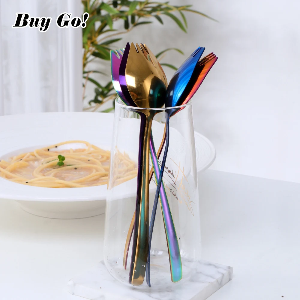 Вилка-Ложка 2 в 1 из нержавеющей стали для фруктов и салатов шт. | Дом сад