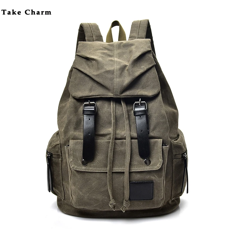 Новый мужской рюкзак в стиле ретро прочный с большой вместительностью для
