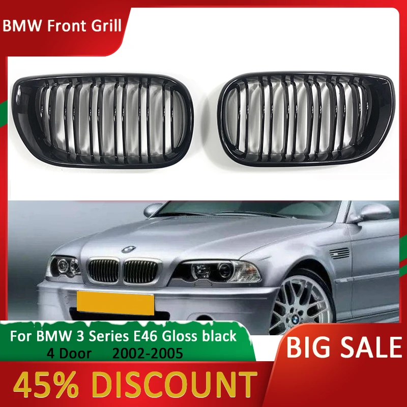 Передняя решетка для BMW E46 3 серии 4 двери двойная почки автомобильный стиль
