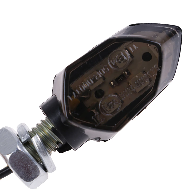 

4pcs Mini Motorcycle Smoke Lens 5LED 12V Turn Signal Blinker Indicator Lights Amber Two Wire