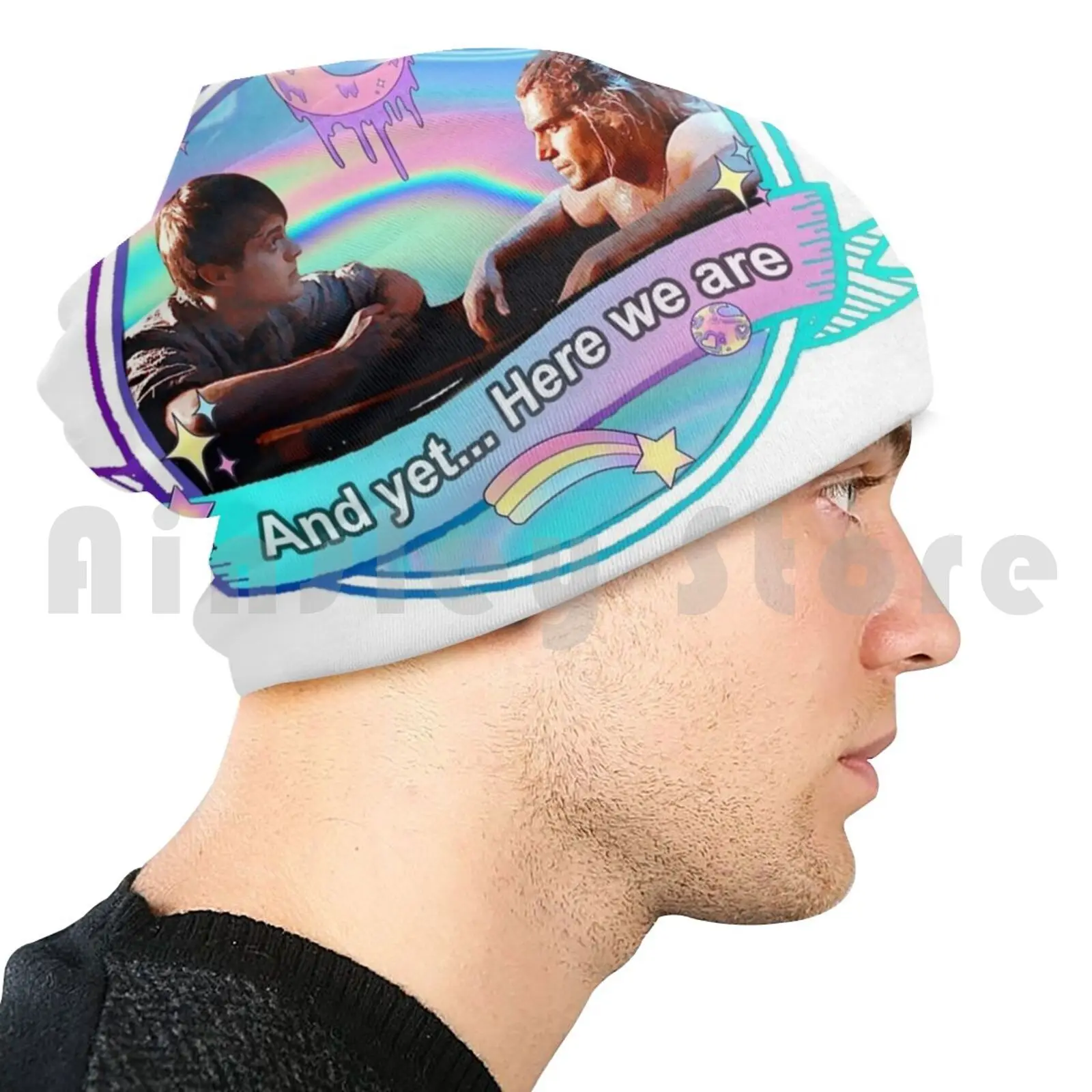 Шапка-бини с рисунком сделай сам