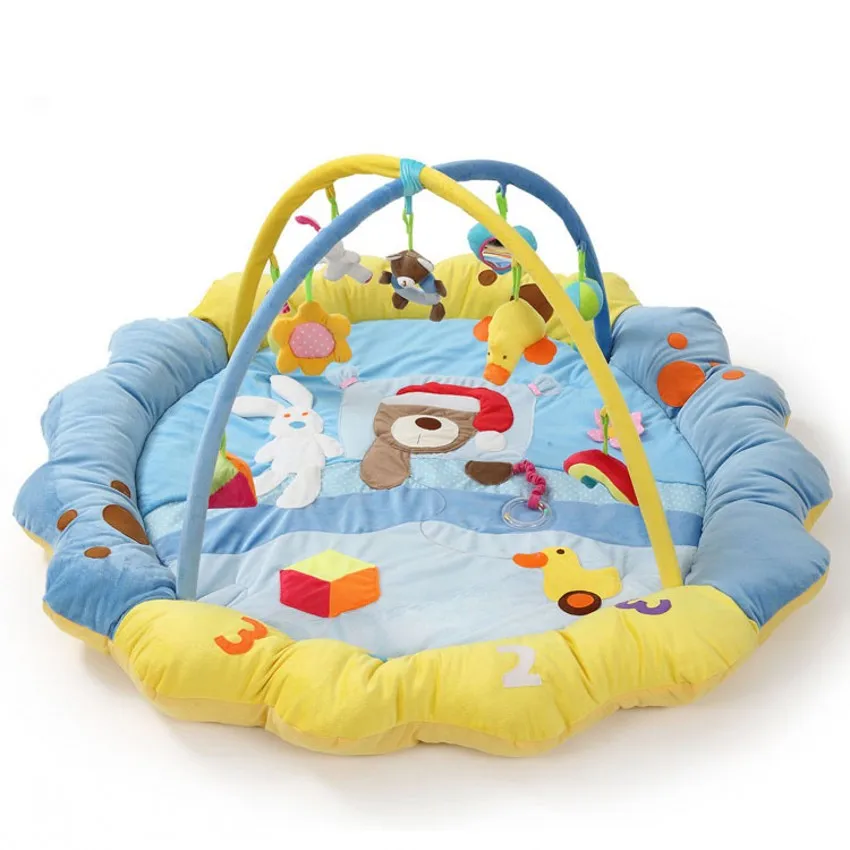 Забавный детский игровой коврик с медведем для занятий спортом гимнастический