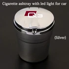 Аксессуары автомобильная пепельница с синим светодиодным ночным освещением, различные металлические стильные логотипы, подходящие для Audi Q3