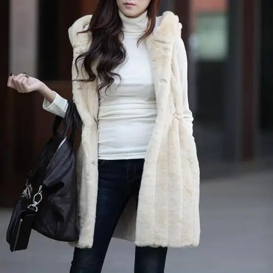 Повседневное зимнее женское пальто из искусственного меха 2022 жилет женские