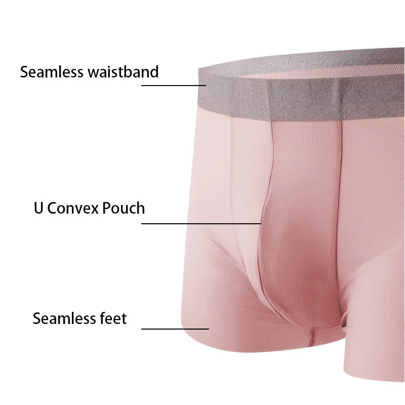 

IYUNYI Men Boxer Shorts Seamless Mens Underwear Ice Silk Sexy Calzoncillos Hombre Slips Home Underwear Bikini Male Panties