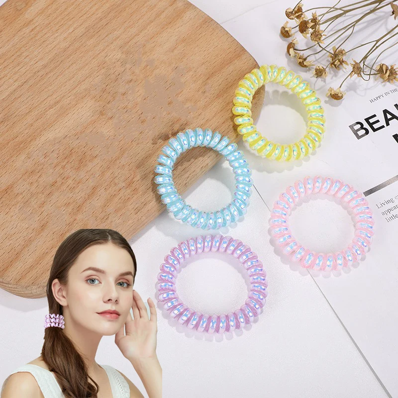 

Simple Telephone Line Hair bands ropes for Women girls Hair ties Elastic Hairbands Scrunchies Ponytail Holder hair accessories