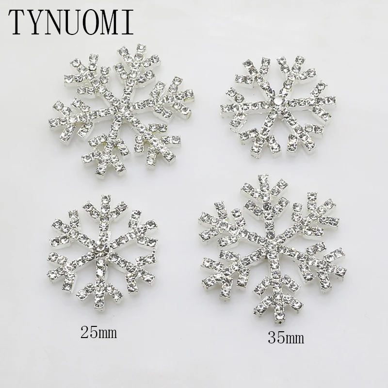 Творческий Снежинка горный хрусталь кнопки 10 шт./лот Многоразмерные х из сплава