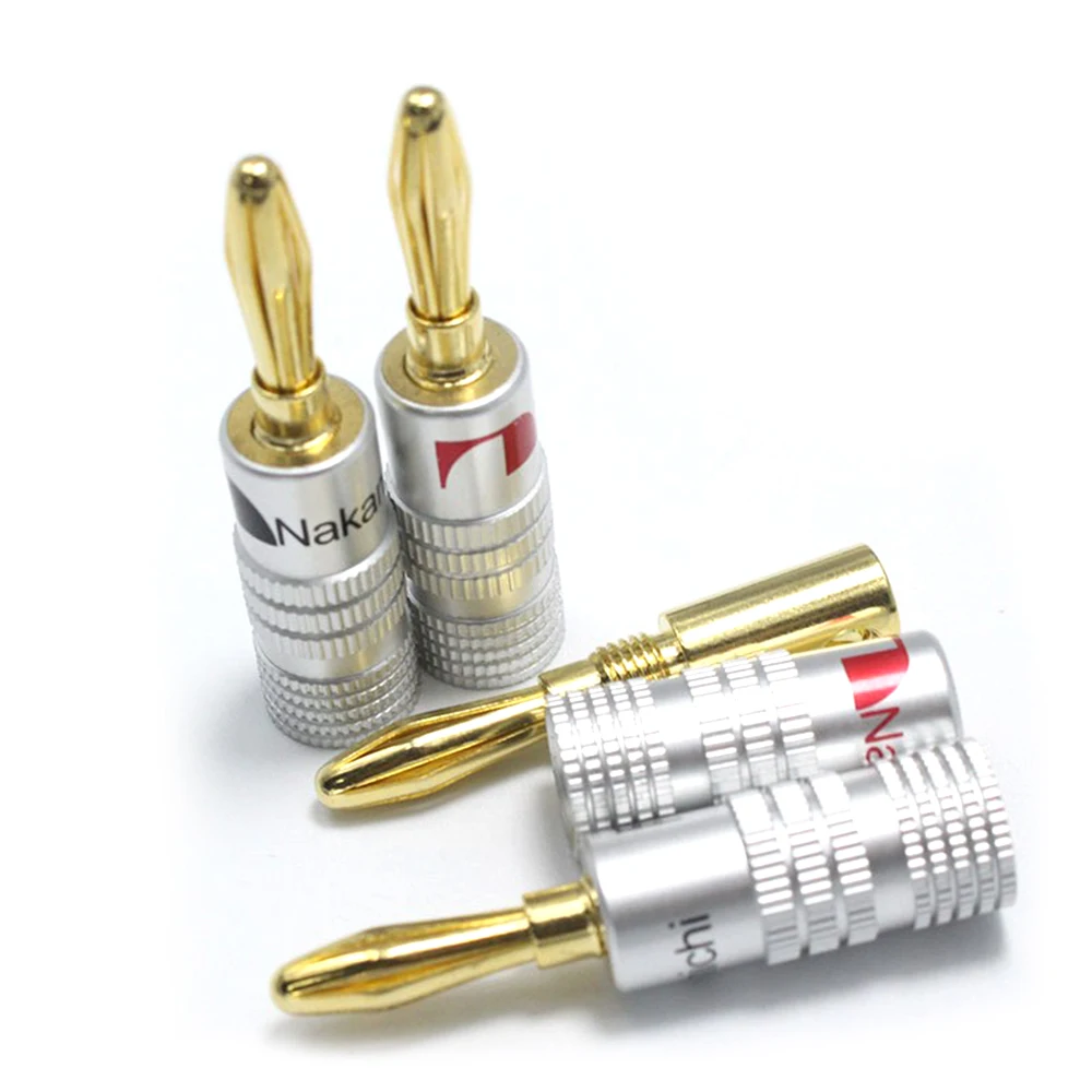 8Pcs 4mm Banana Plugs New 24K Gold Speaker Nakamichi for Video Connector | Обустройство дома