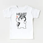 Универсальная повседневная одежда с принтом букв и сердца для маленьких мальчиков футболка с рисунком черной Собаки Футболка Harajuku с круглым вырезом camiseta