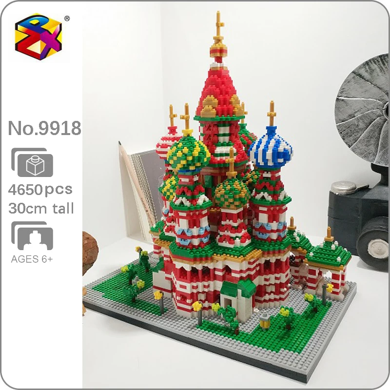 

PZX World Architecture Saint Basil's Cathedral Church 3D Model DIY Mini Diamond Blocks Bricks Building Toy for Children no Box