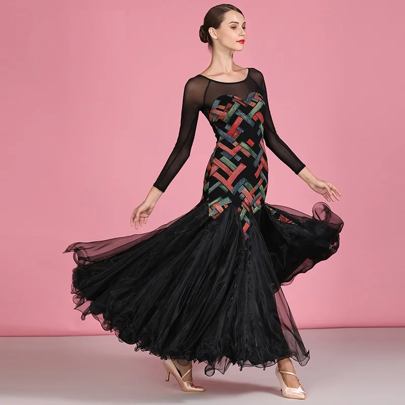

2021 платье для вальса, женский костюм для бальной комнаты, женское платье для бальных танцев, платья с принтом для бальных танцев Foxtrot