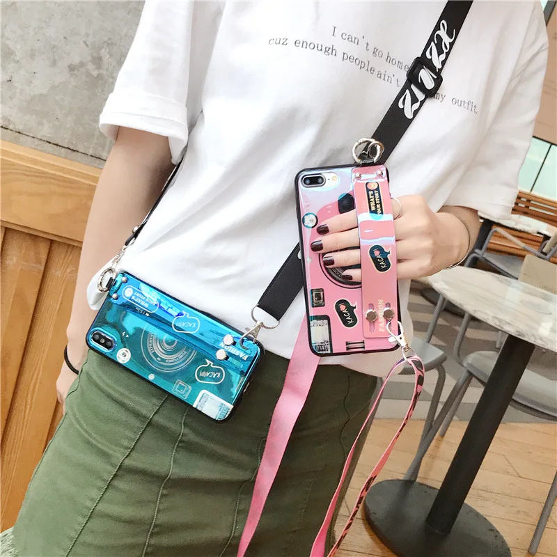 Чехол с плечевым ремнем через плечо для funda iphone 11 Pro 7 8 6 6s Plus розовый чехол камеры xs