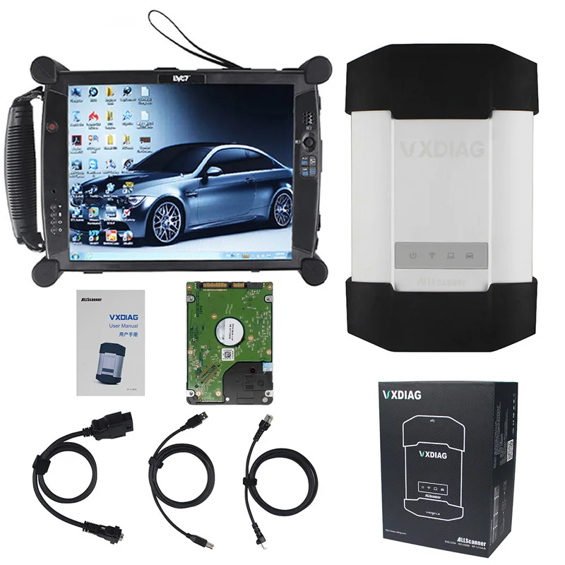HDDwith EVG7 carton VXDIAG C6 диагностический инструмент для Mercedes Benz STAR C4 сканеры грузовик мощный с беспроводной VXC плюс DOIP аудио с d630 EVG7 - Цвет: HDDwith EVG7 carton