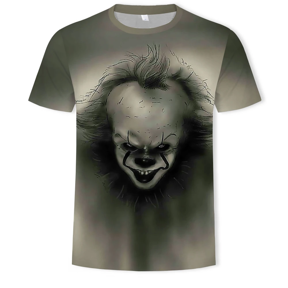 

hot-sale Clown 3D Printed Blood red Baldness SmileyJoker Face Male tshirt 3d Clown Short Sleeve Funny T Shirts Tops & Teesp