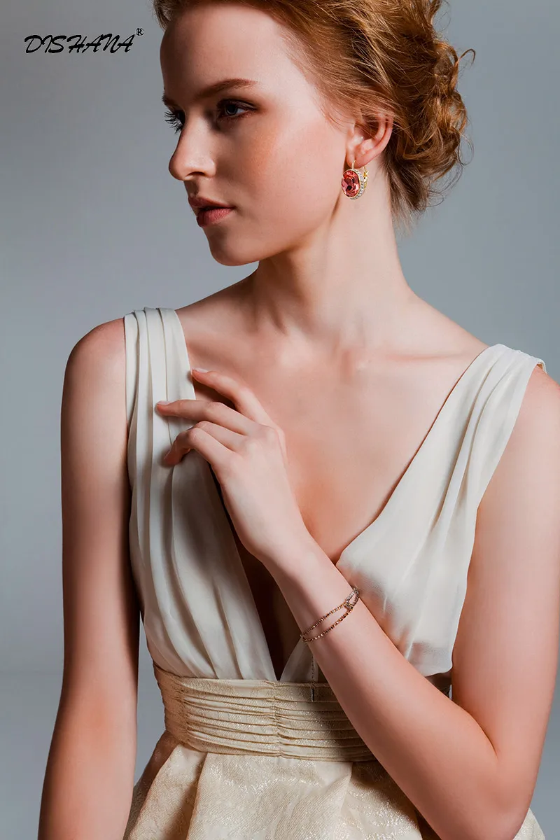 Кристальные Висячие серьги для женщин, роскошные серьги Mujer Moda золотого цвета, модные ювелирные изделия, геометрические массивные серьги для женщин E0177